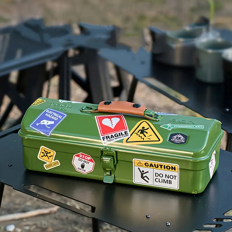 Heavy-Duty Metal Storage Box with Locking Lid & Handle - Multi-Compartment Organizer for Camping, Hiking,   - Portable Outdoor Storage for Tools, Gear, First Aid - Durable   Use, 70+ Countries, Camping Storage, Hiking Essentials, Sturdy Construction,   Feature, Tool Box, Tool Box Organizer, Tool Box Empty, Rolling Tool Cabinet