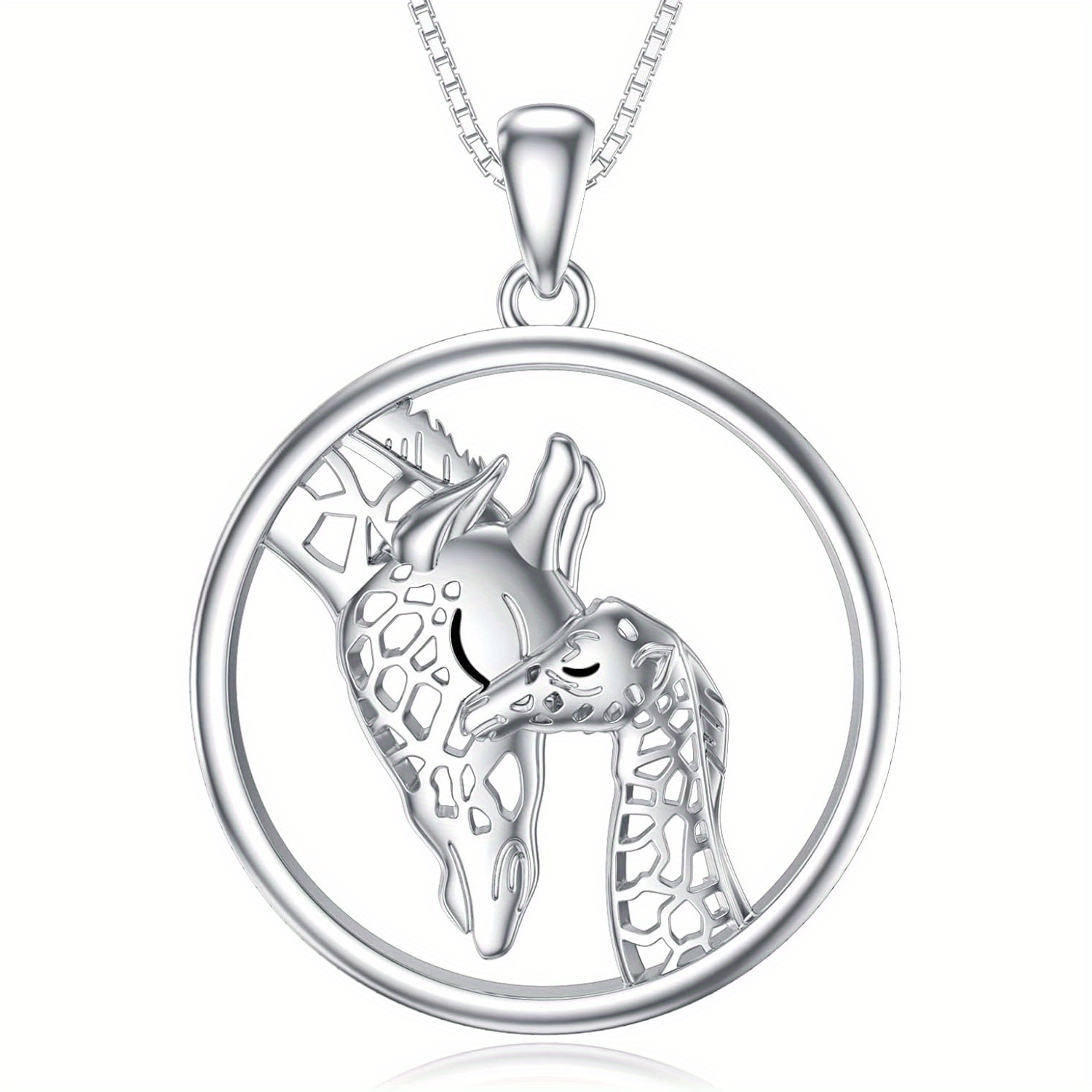 Image of 925 Sterling Silver Giraffe Mother And Daughter Necklace For Women Jewelry Gifts