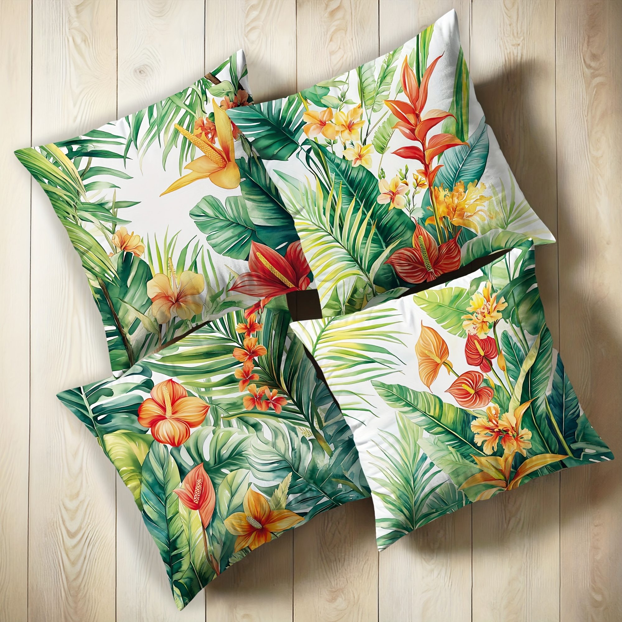 2d 4pcs throw pillow covers 17 x 17 inch palm leaf Temu