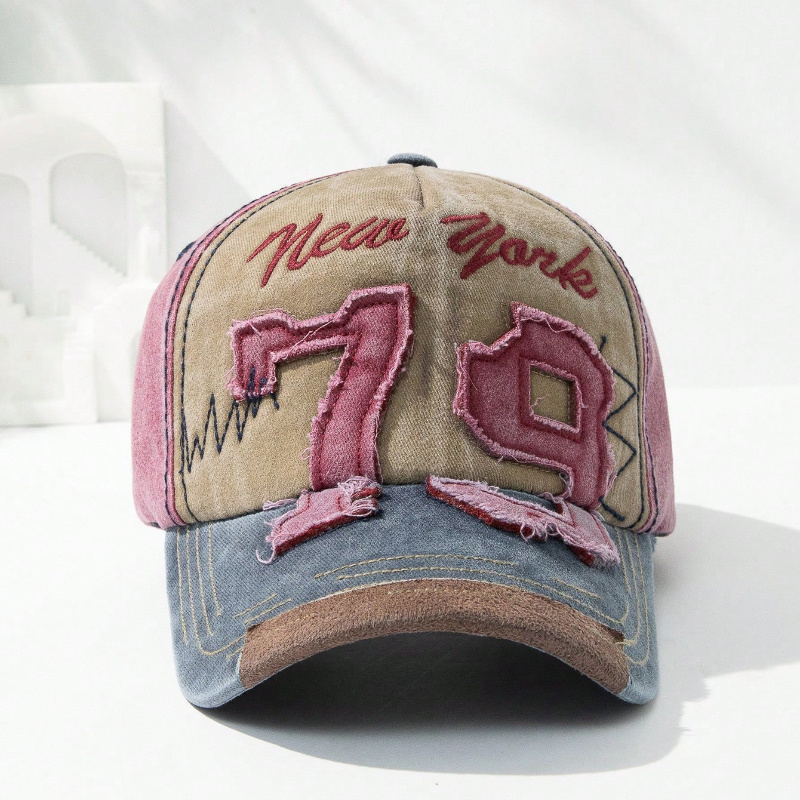 TEMU 1pc Fashionable Adjustable Peaked , Number 79 Embroidered Color Matching Sun Protection Baseball , Old Personalized Lightweight Sun Hat, Outdoor Leisure Hat For Men And Women