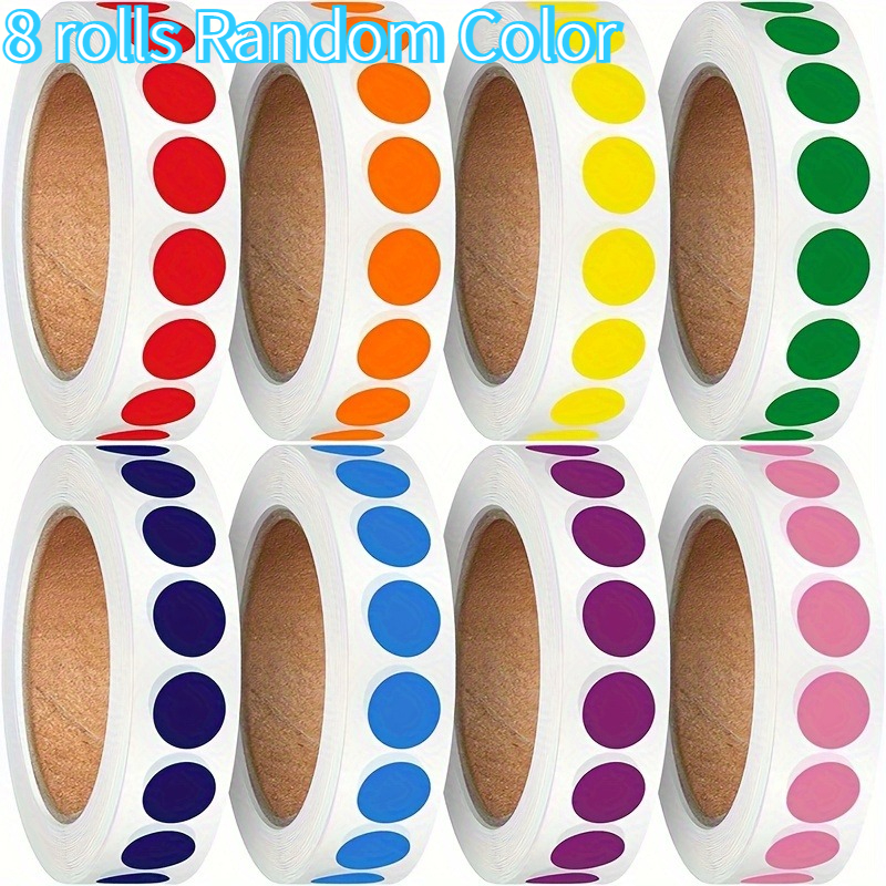 E-shop 8000 Stück Farbkodierungs-Punkteaufkleber, 8 Leuchtende Farben Polka-Dot-Etiketten für Dateien, Notizbücher & Klassenzimmerorganisation,
