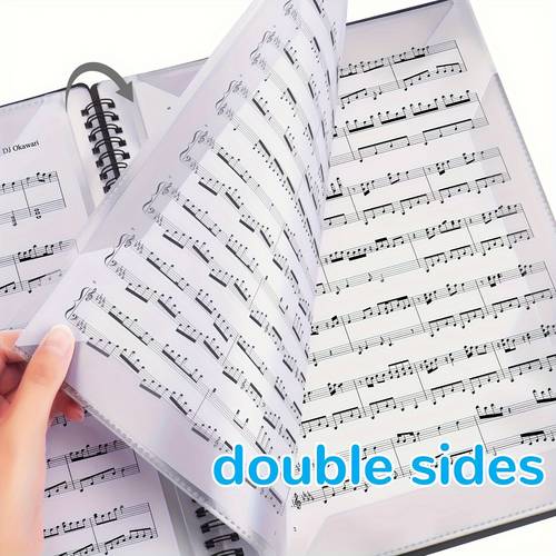40 double sided music clips with piano black page turning sheets high quality paper durable binding for piano guitar violin players performance prep organization long piano themed gifts performance essentials musician accessories stable sheet holder