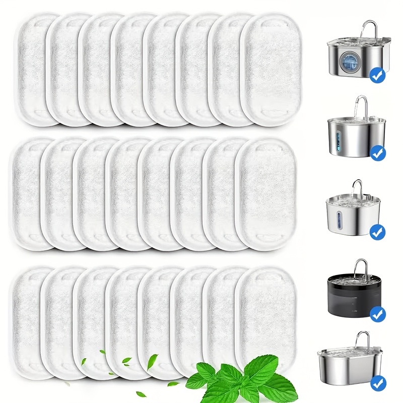 TEMU Cat Water Dispenser Filter Cartridge, Suitable For 67oz/2l And 108oz/3.2l Stainless Steel Pet Water Dispenser | Replacement Filter Element, And Clean, No Battery Required