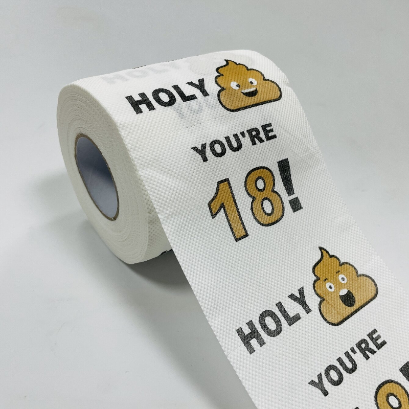 E-shop farbiges Seidenpapier mit Geburtstagsmuster Nummer 18, farbig bedruckte Toilettenpapierrolle mit Zahlen-Design, Toilettenpapierrolle für