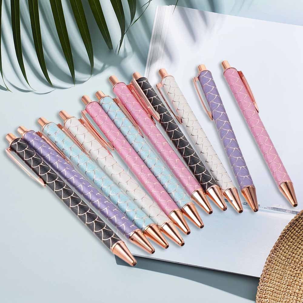 

11-pack Retractable Ballpoint Pens, 1.0mm Medium Point, Metal Body With , Smooth For Women