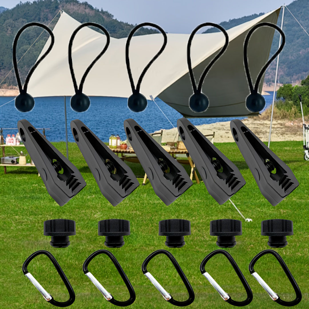 TEMU 20 stuks Verstevigde Heavy-Duty Tent Gesp Combinatie Set - Winddichte Duurzame High-Strength Outdoor Camping Tool, Geschikt voor het Vastzetten