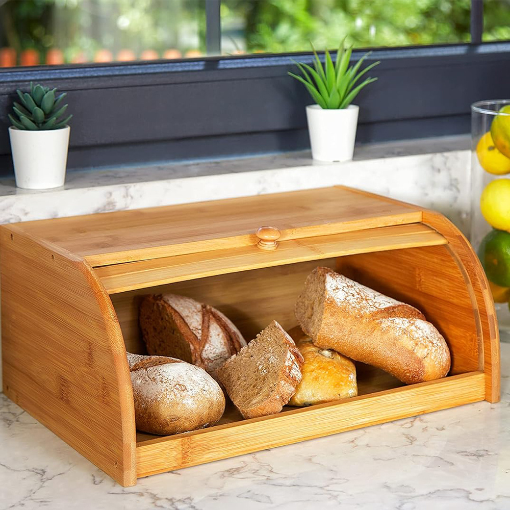 Storage Box, Storage Container, Double-layer Large-capacity Storage Box, Rustic-style Storage Box Suitable For Kitchen Countertops, With Roll-, Suitable As A Gift For Girlfriend, Friend Or Mother