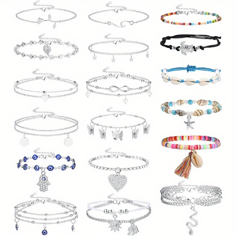 MILACOLATO Women's Beach Shell Anklet Bracelets