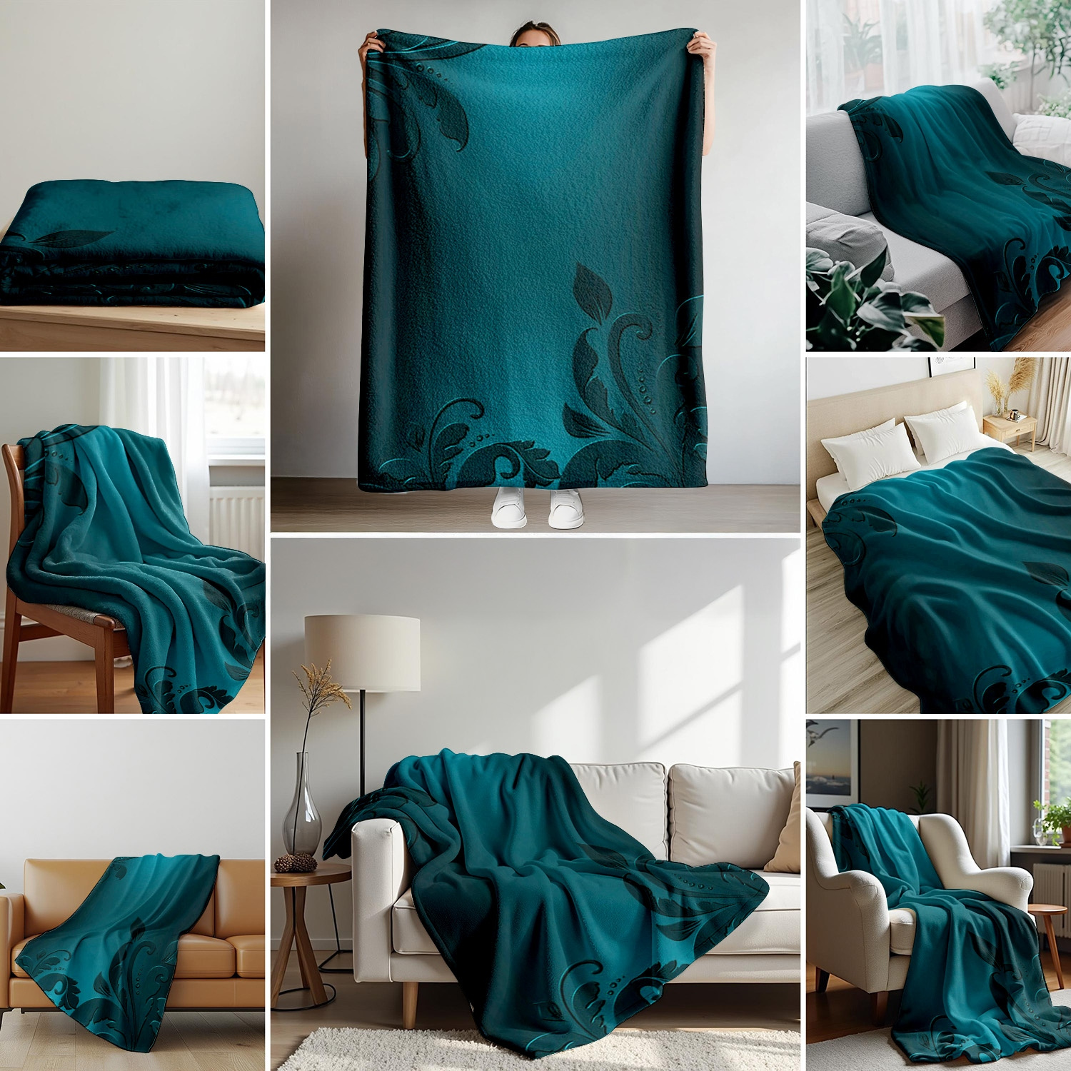Throw Pillow Dark Turquoise Throw Blanket Turquoise Throw With