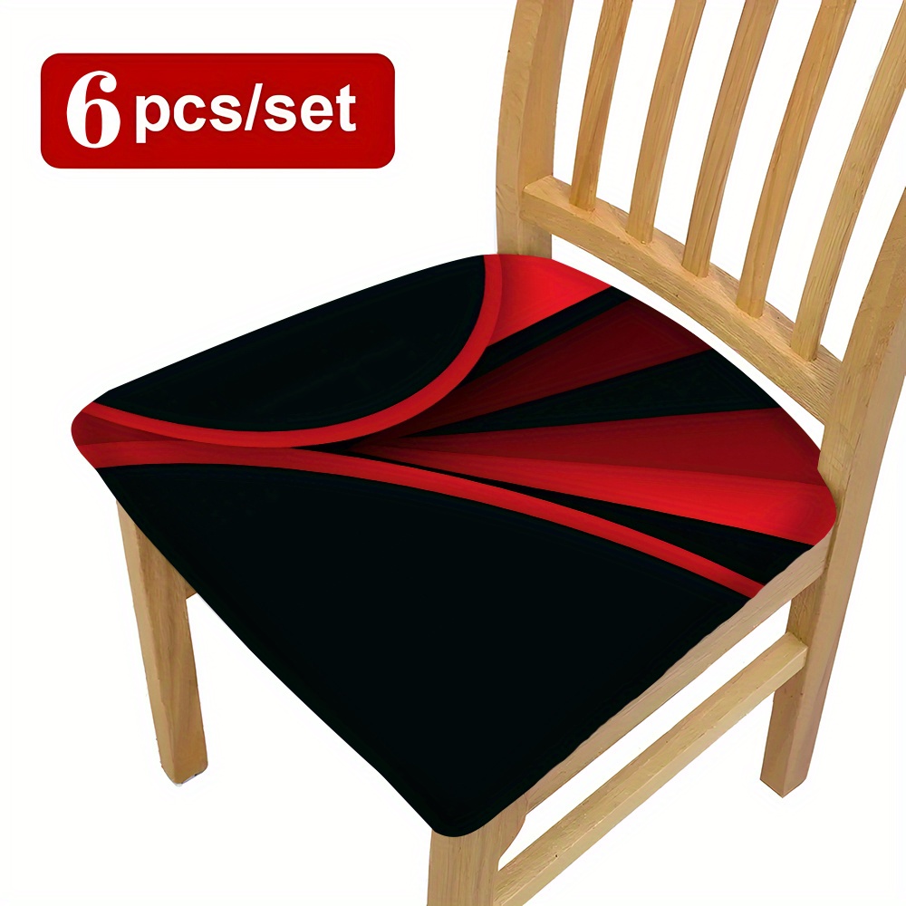 TEMU 2/4/6pcs, Housse de coussin premium avec motif de sur fond noir, amovible et lavable, protection de siège de chaise esthétique et durable,