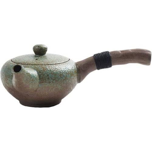 Japanese/Elegant Chinese Ceramic Tea Pot with Side Handle - Fu Teapot Suitable for Tea,, Restaurant Use, Porcelain for Loose Tea Brewing, Gift for