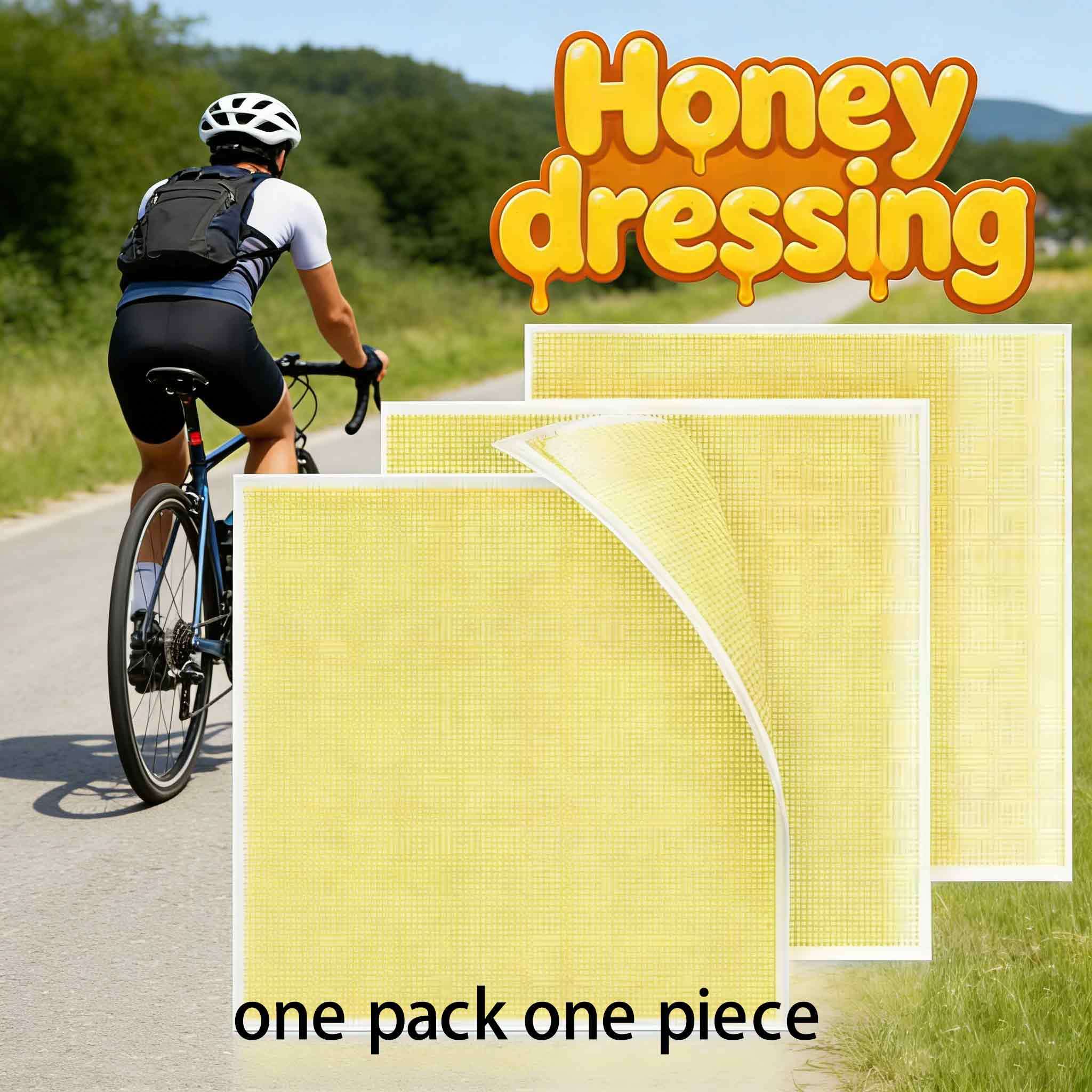 Wound Honey Dressing Foam Bandages, Honey Bandage Wound Care Pad, Adhesive Border 10.16cm'x10.16cm' Breathable Bed Pressure Dressing, Protective Padding, Foam Cushioning, Soft Foam Patches, Smooth Texture - Image 3