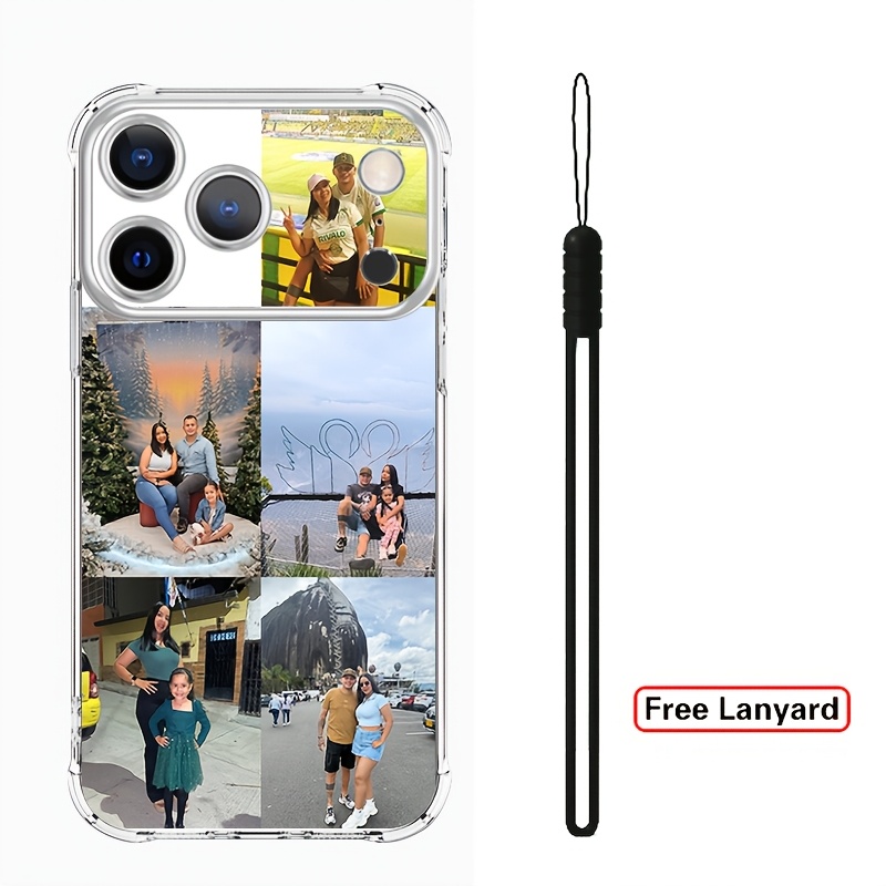 TEMU Phone Case - Diy Custom For Iphone 17 16 15 14 13 12 11 Plus Personalized Photo Phone Case Anti-drop Can Customize 5pcs Pictures Custom Pet