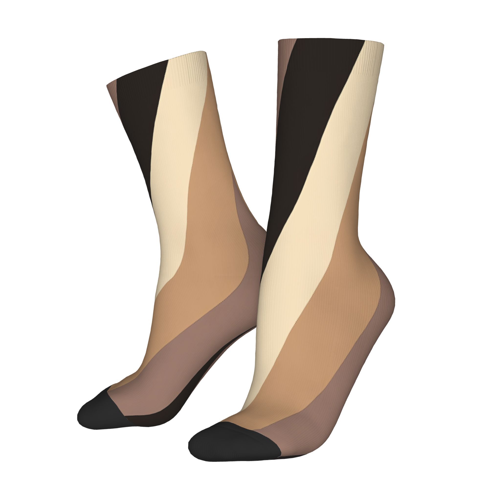 photo de l'article chaussettes longues homme anime mode thème taupe crème à rayures colorblock diagonales   hip hop   chaussettes femme cosplay extérieur tendance   couple chaussettes  