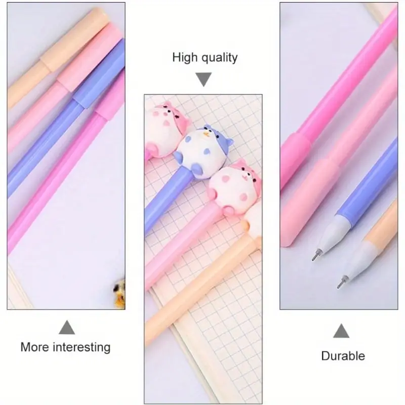 set of 24 adorable hamster themed pens made of plastic featuring a cartoon hamster design ballpoint pens are writing and are suitable for students offices and home stationery needs in assorted styles Product details 4
