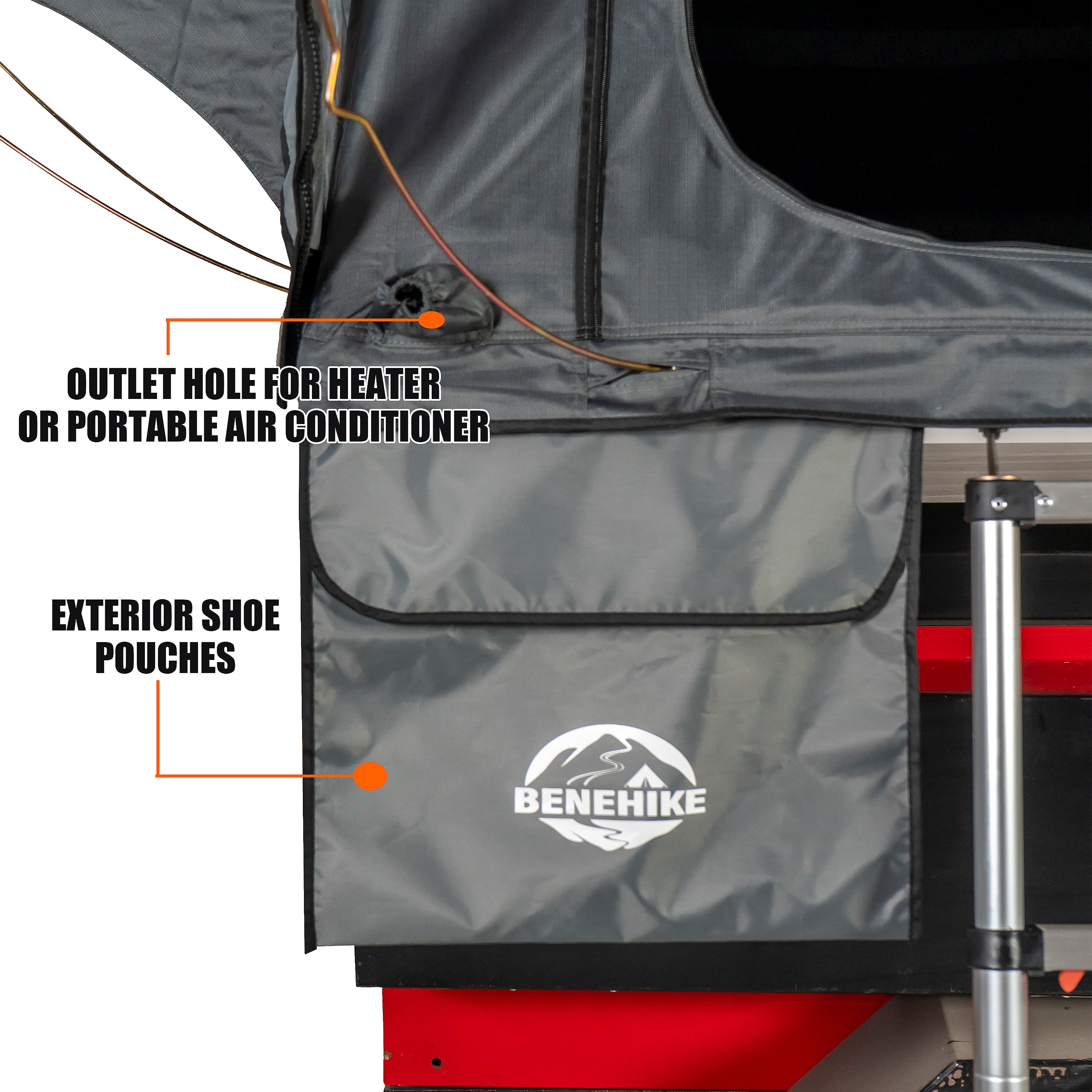 bivvyy v2 quick   up hardshell roof top tent heavy duty suv truck roof tent with tent fly weather camping shelter vehicle mounted for setup zippered door no external poles required Product details 2