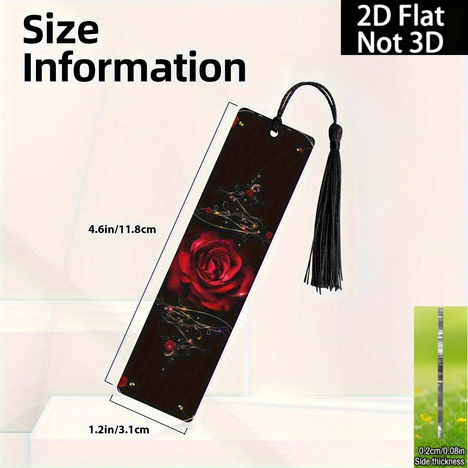 TEMU 2d Acrylic 1pc Personalized Rose Bookmark With Tassel, Creative Pattern/office Supplies/ Items/book Cover And Additions/bookmark/perfect Reading