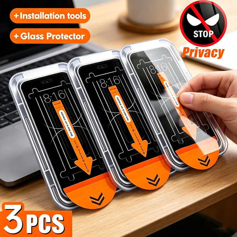 TEMU 3-pcs For Oneplus Nord Ce4/4 Lite/3 Lite/5g Dust-free 3-pack Privacy Tempered Glass, One-second Application