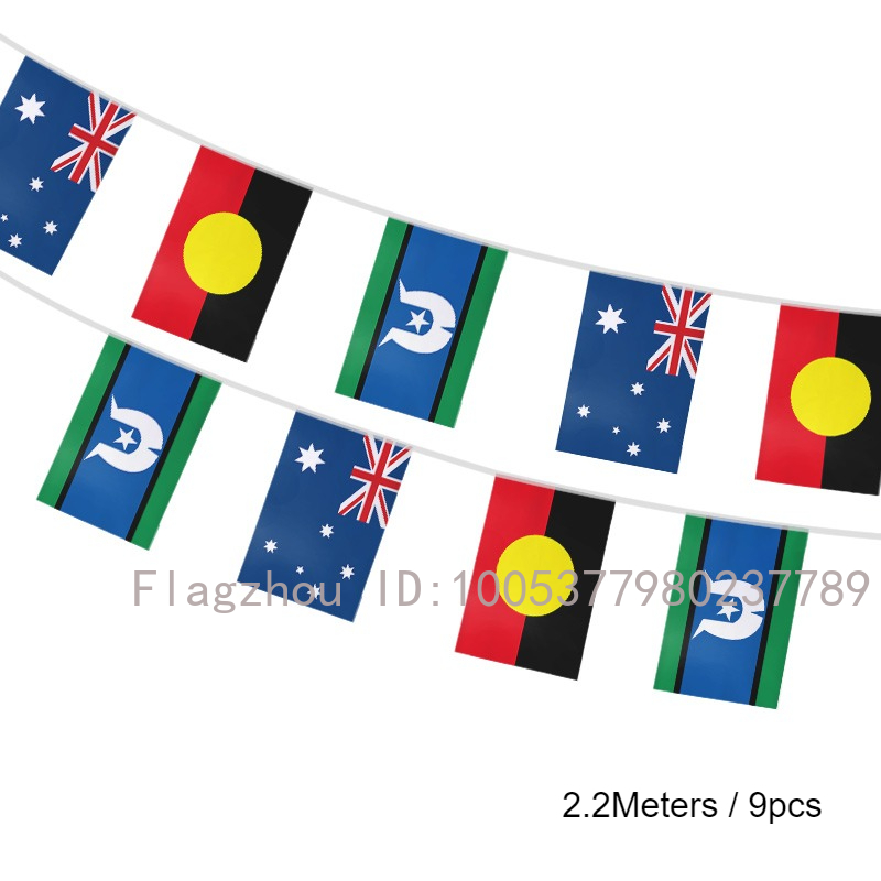 2 2m 9pcs australia string flags australian     islands mini banner   shop party international day decoration
