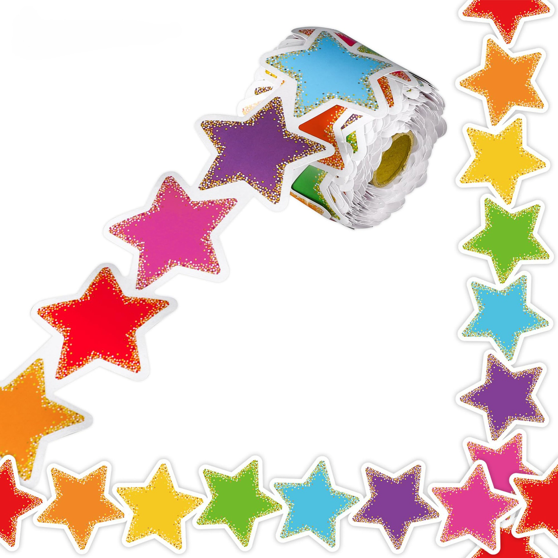 TEMU 32.8ft Colorful Star Classroom Announcement Frame Decoration, Colorful Star Announcement Board Decoration Rolling Star Frame Classroom Office