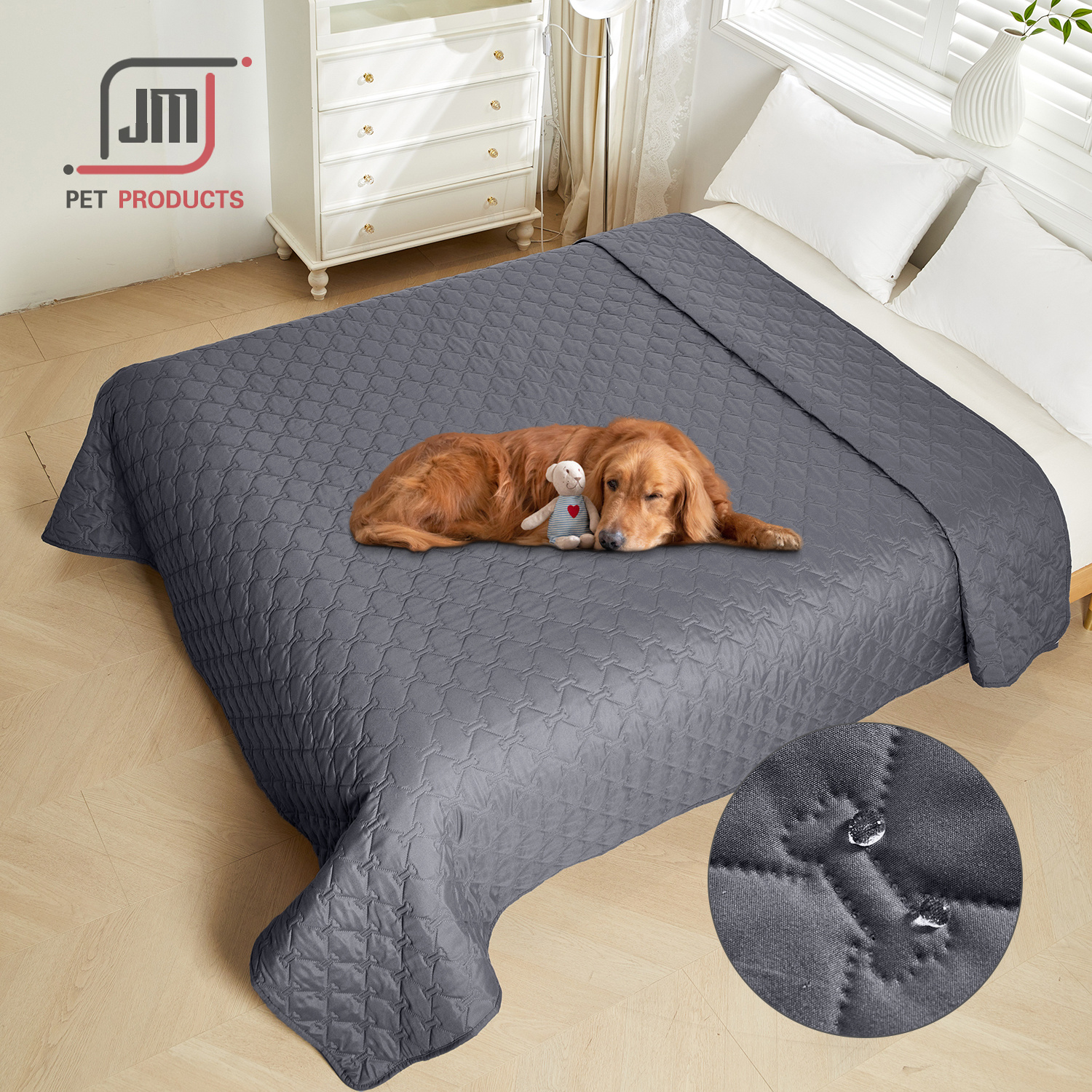 E-shop 82x102 Zoll, Geeignet für Große Haustiere, Hochwertige Knochenmuster-Haustiermatte, Hunde-Anti-Urin-Matratze, Rutschfeste Katzensofa-Kissen,