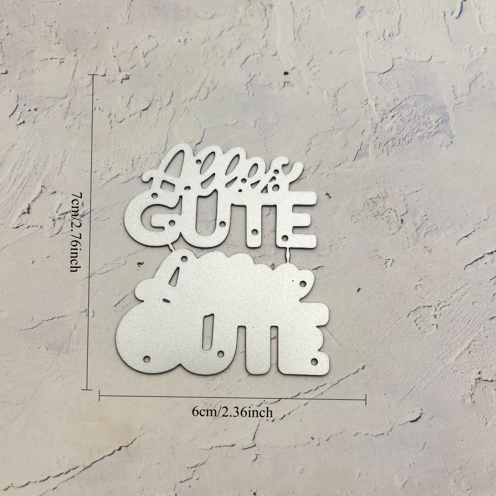 Image of New Alles Gute Metal Cutting Molds, Suitable For Greeting Card Making, Diy Scrapbooking, Stamp And Card Making Templates, Embossing, Holiday Crafts And Decorations.