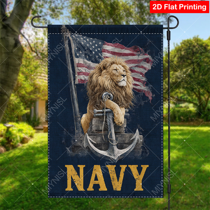TEMU 2d Flat, [2d Flat] 1pc Durable Polyester Fiber Garden Flag Featuring A Lion And Ideal For Courtyards And Gardens Perfect For A To Your Outdoor