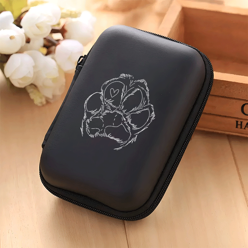 TEMU Line Pattern, A Must-have For Office And Travel! Eva Earphone/cable/charger Storage Box, With A And A Mesh Pocket, For Organizing Portable And