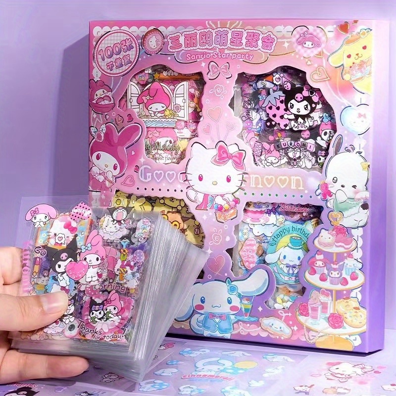 Image of 100 Stickers Gift Box - Waterproof Cartoon And Animal Designs, Cute Unique Sticker Collection Suitable For Scrapbooking, Diy Projects, And Water Bottles, 100pcs Non-duplicate Styles