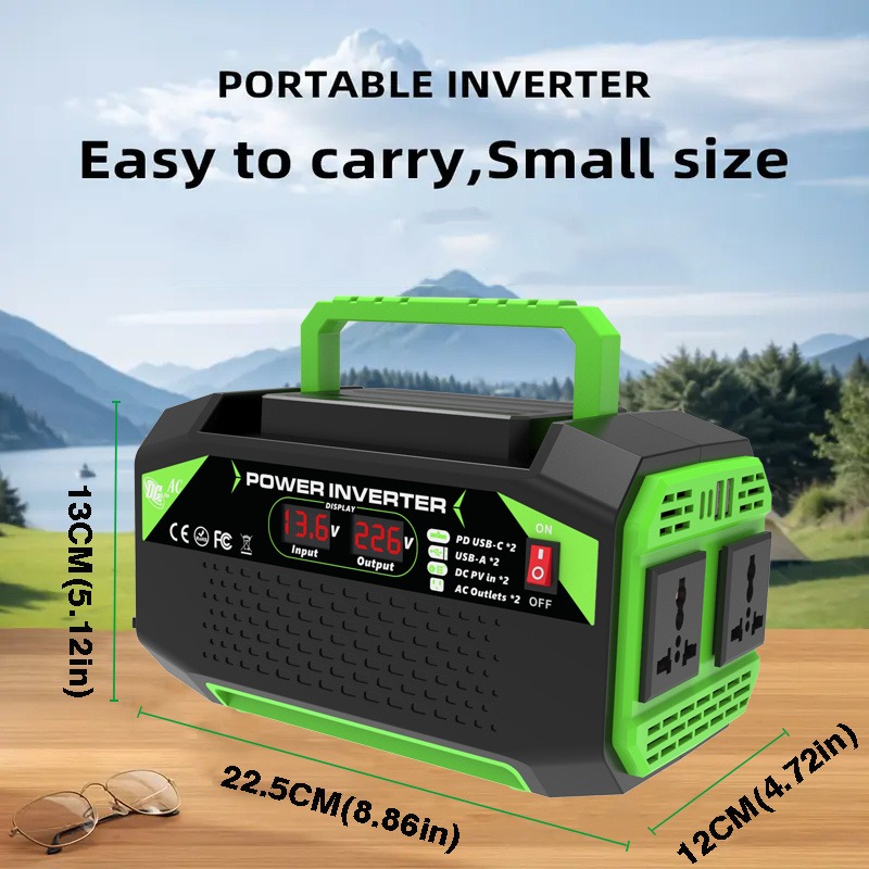 1000W/500W Inverter with Car Plug and Connecting Wire Accessories
