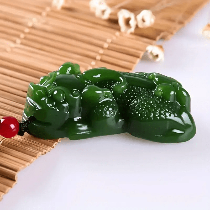 Unisex Green Pi Xiu Pendant, Bohemian Style for Casual Attire