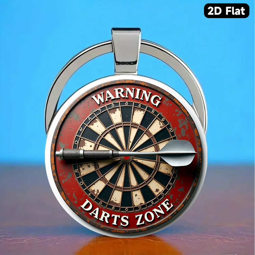 TEMU 1pc 1pcs Men' Industrial Warning Charm Keyring - Vintage Dart Compatible Suitable For Purse, Bag, Car Ornament, Earbud Case Cover Accessories -