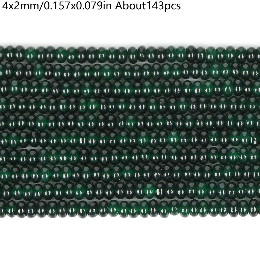 TEMU Beads & Bead Assortments 1 Strand Dark Green Chalcedony Rondelle Beads For Jewelry Making Diy Necklace Bracelet Decorative Material About 143pcs