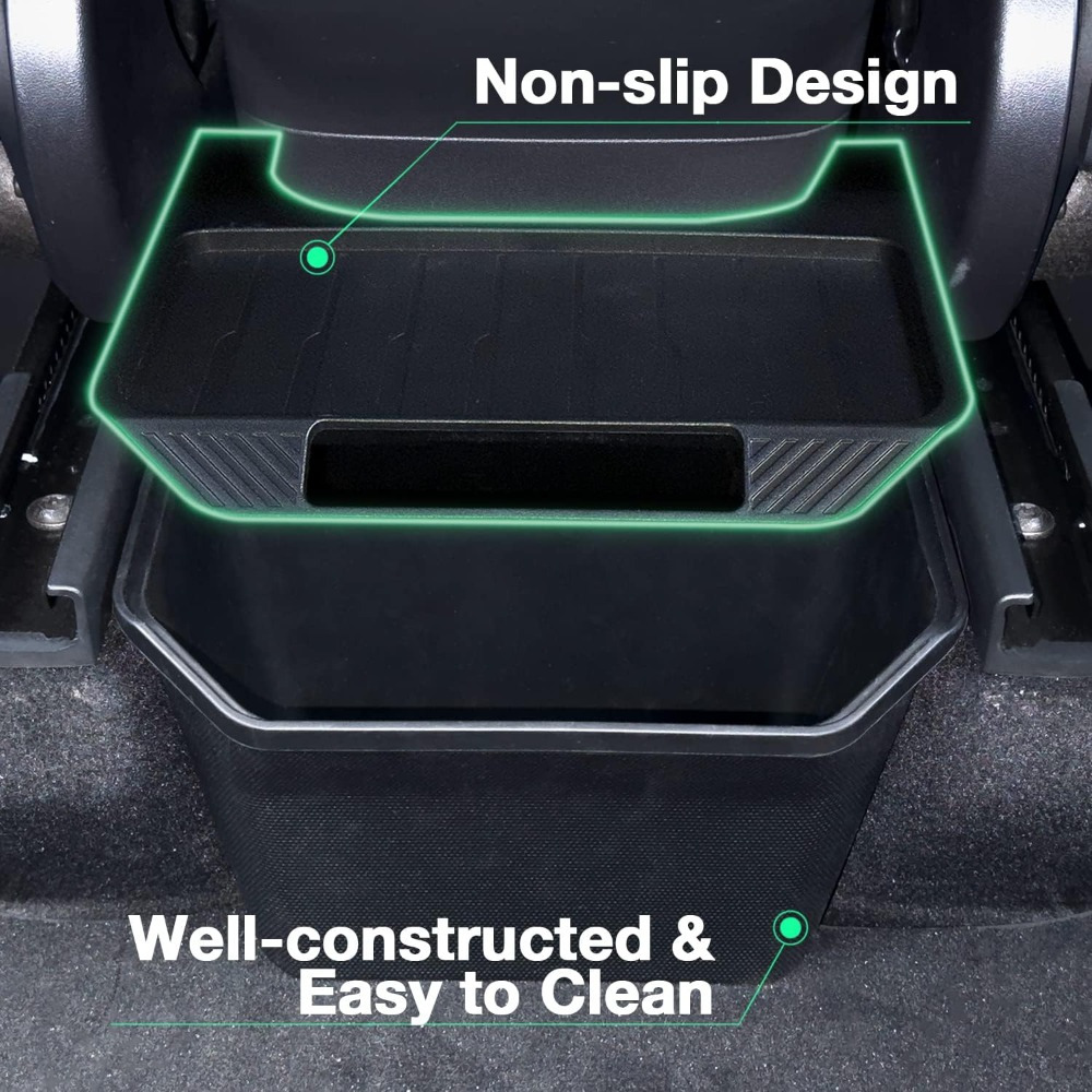 

For Rear Center Console Organizer For Tesla Accessories Under Seat Storage Box Tpe Trash Can For