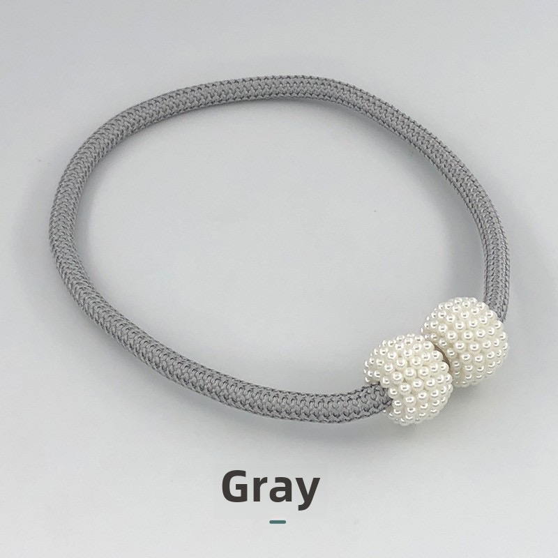 2pcs, Curtain Magnetic Tiebacks With Pearl Accents, Style, No Drilling Or Installation Required, Per Pack