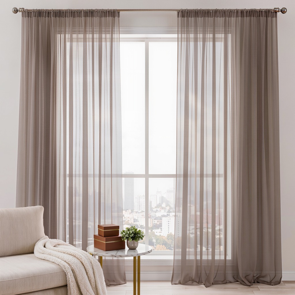TEMU 2pcs Indoor Window Sheers, Made Of Lightweight And Breathable Mesh. Suitable For Use As Privacy Window Coverings In Duplex Master Bedrooms,