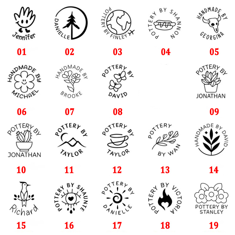 diy custe bild porzellan stempel 25mm ton/