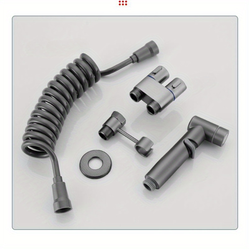 1 set stainless steel household toilet spray gun one in and two out toilets toilet valve booster nozzle flusher details 5