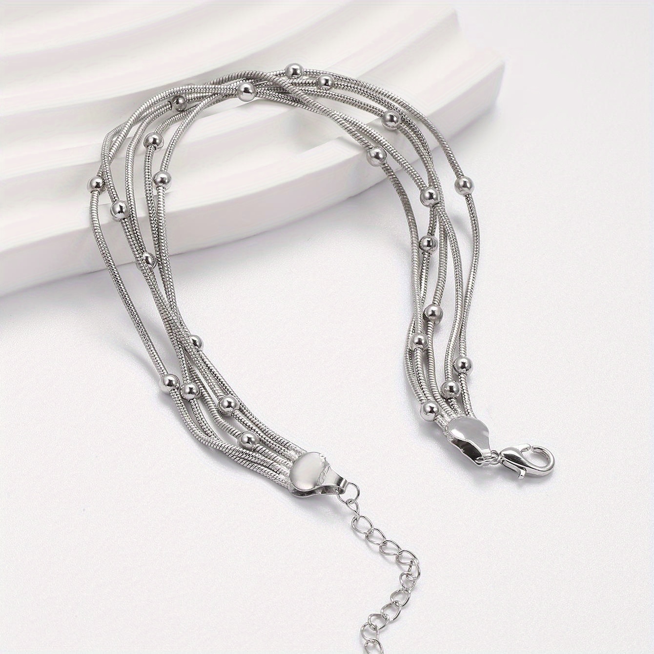 Women's Layer Chain Bracelet with 18K Golden Plated Copper Links