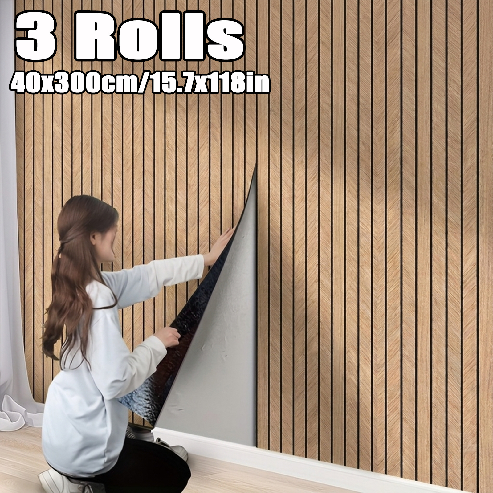 TEMU 3 Rolls 3d Wall Panel Wallpaper Peel And Stick Decorative Tiles, Self-adhesive Pvc Wall Covering For Kitchen Bedroom Home Decor