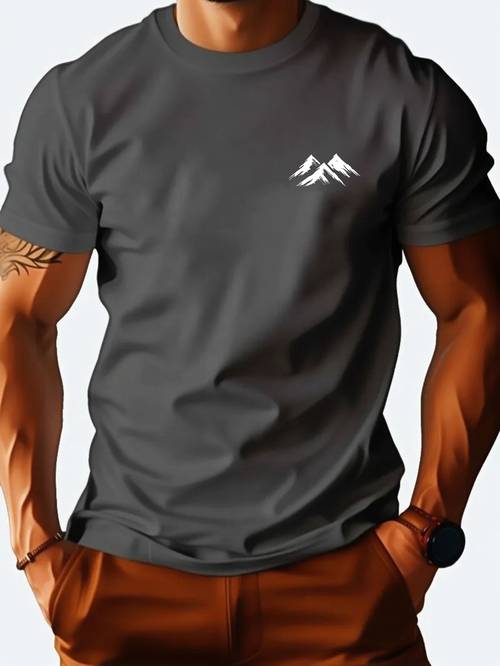 item picture mens summer t shirt short sleeved fit round neck trendy and casual breathable suitable for with a print stylish elegant unique and