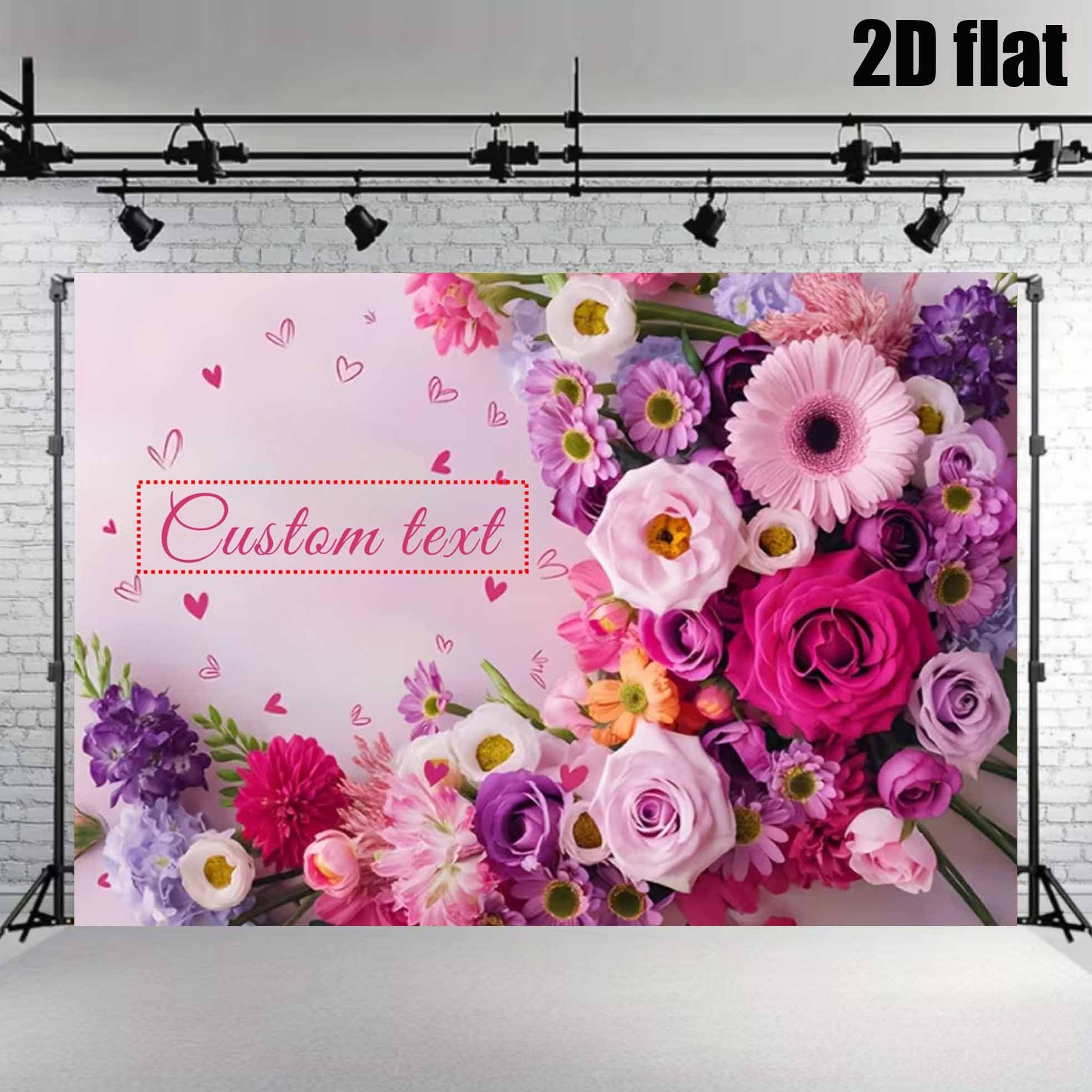 TEMU 2d Flat, 2d Flat - 2d Flat, 2d Flat - 2d Party Flat Banner [custom] A Personalized Bouquet With A Custom Name And , Suitable For Any Occasion