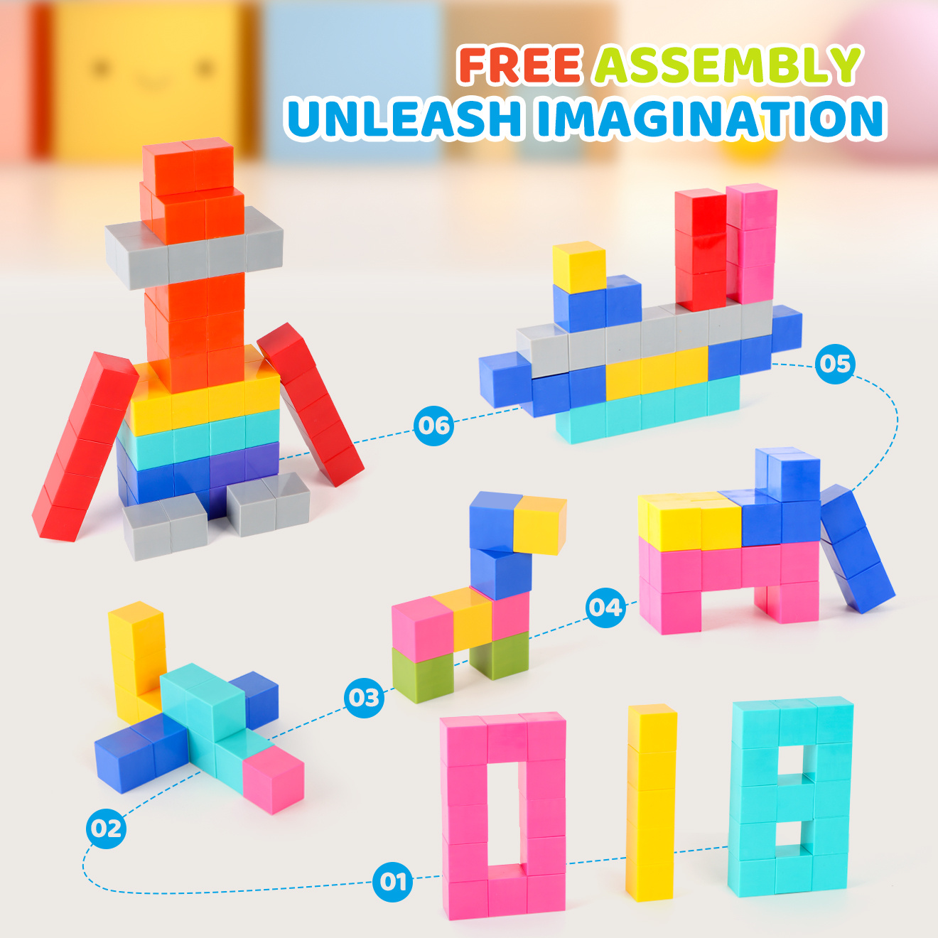 200pcs Colorful Magnetic Building Blocks and Cubes