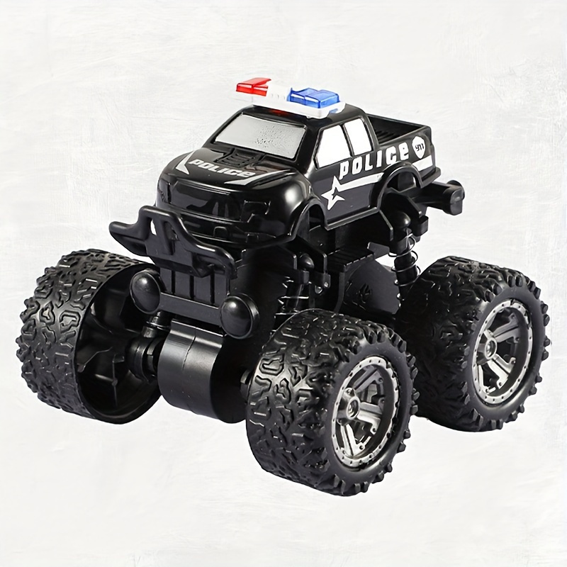 police car rotatable Four-wheel Drive Inertial Stunt Off-road Vehicle Model Children's Toy Boy Toy Car Stall Toy Inertial Off-road Vehicle Toys Super Resistant Climbing, As Halloween Gift