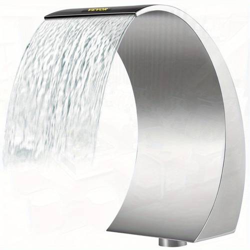 pool waterfall fountain stainless steel fountain 15 4 x 7 9 x 1 5 silvery pool fountains for ground pools garden outdoor waterfalls pond water feature