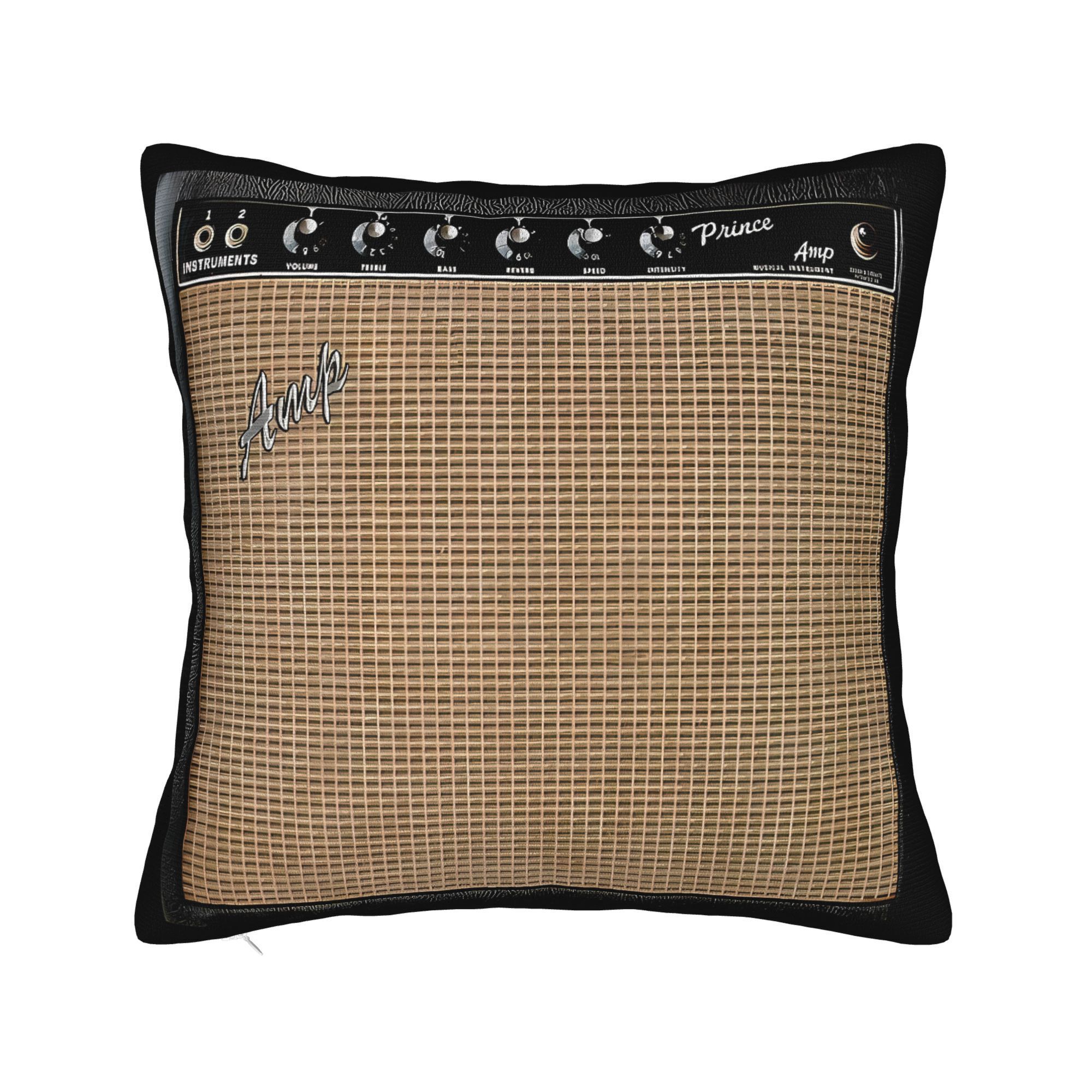 

1pc Style Guitar Amplifier Pillow Cover, Woven Polyester, Machine Washable, Decorative Zippered Throw Pillowcase For Musician, , Room & Bedroom - Insert Not Included