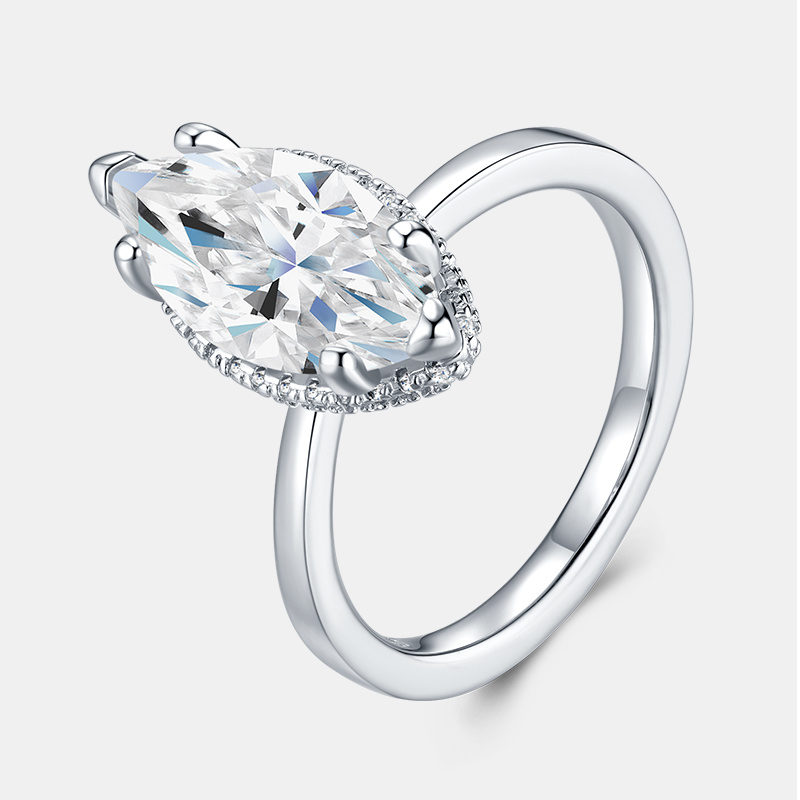 Elegant 925 Silver & Moissanite Couple's Ring and Wedding Band