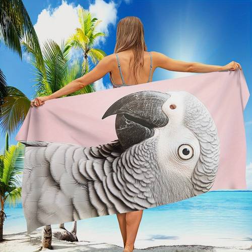 1pc quick dry microfiber beach towel blanket lightweight soft absorbent with feather pattern modern minimalist style for pool yoga travel camping durable outdoor towel for s ideal festival gift
