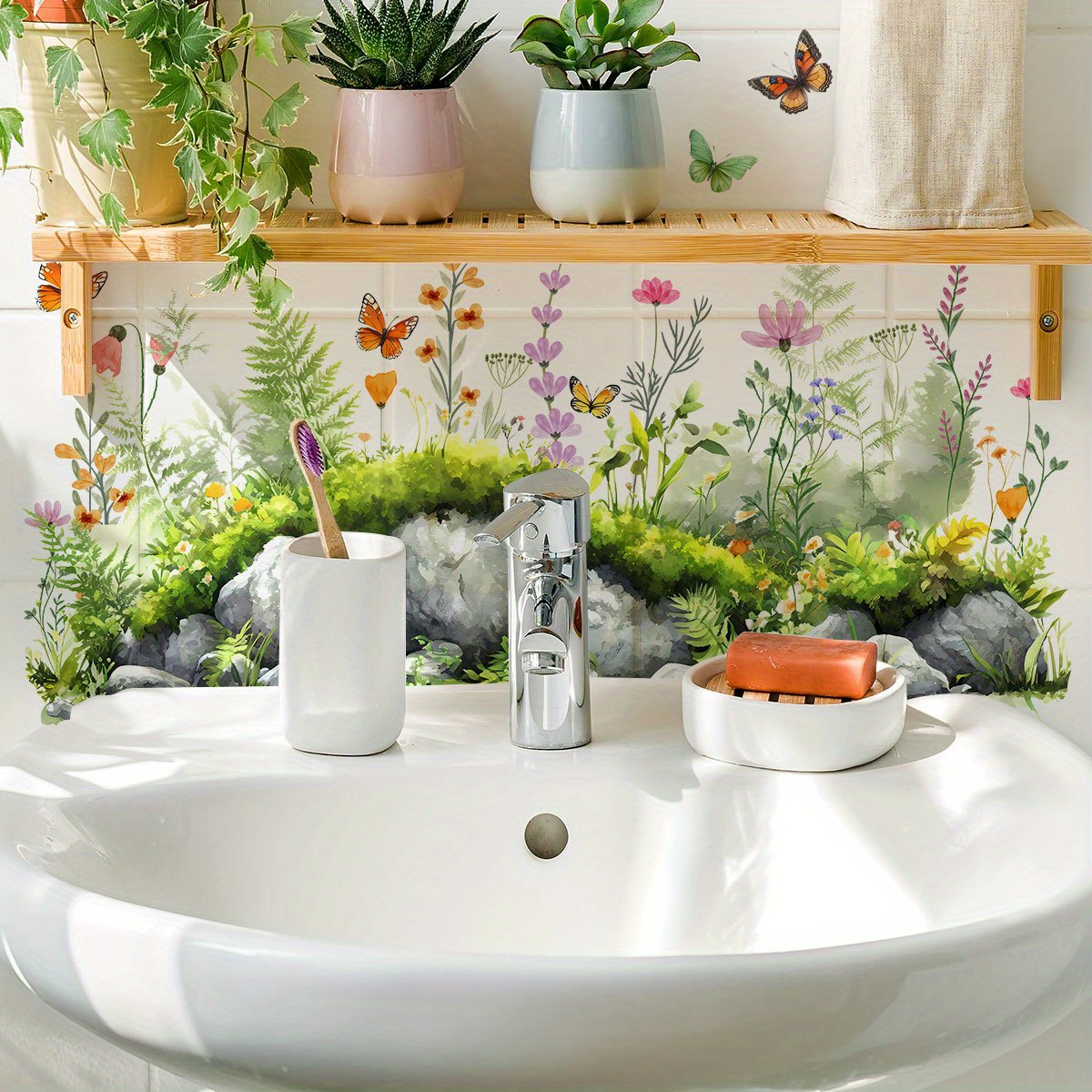 Floral Wall Stickers For Decorating Living Rooms And Bedrooms, Self-adhesive Wall Art