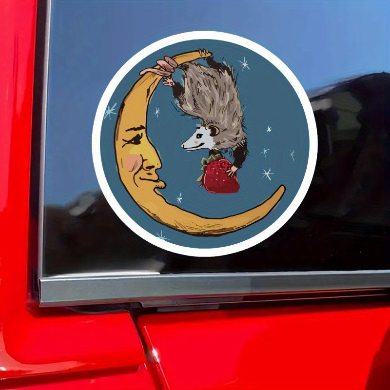 

Possum & Moon Strawberry Vinyl Sticker - Car , Laptops & Water Bottles | & Weather-resistant | Ideal Gift For , Synthetic Paper, Single Use Over 14 Years Old